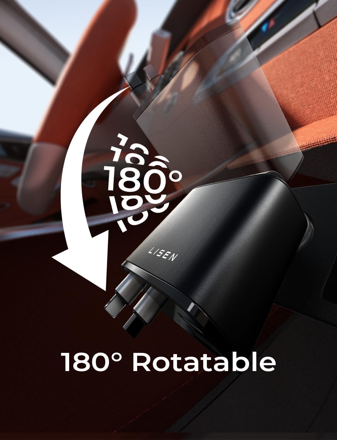 LISEN Retractable Car Charger, 69W USB C Car Accessories Adapter for iPhone 16 USBC Charger Fast Charging, Mothers Day for Gifts, Travel Essentials for Women Men, Road Trip Essentials for iPhone 16 15