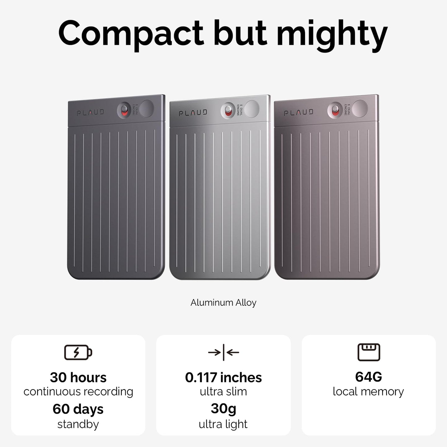 AI Voice Recorder, PLAUD Note Voice Recorder w/Case, App Control, Transcribe & Summarize with AI Technology, Support 112 Languages, 64GB Memory, Audio Recorder for Lectures, Meetings, Calls, Black