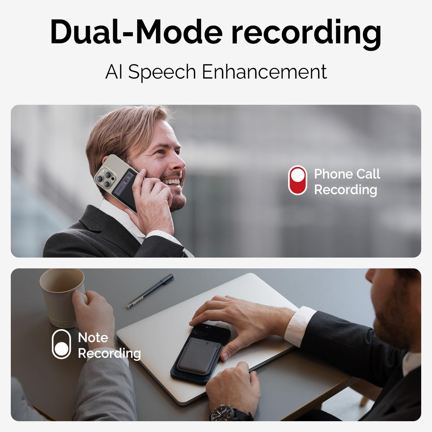 AI Voice Recorder, PLAUD Note Voice Recorder w/Case, App Control, Transcribe & Summarize with AI Technology, Support 112 Languages, 64GB Memory, Audio Recorder for Lectures, Meetings, Calls, Black